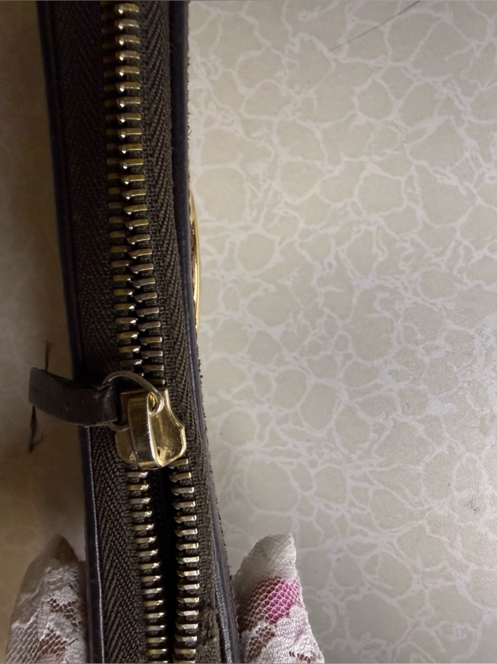 Project Wallet Gucci Monogram Zip Around Wallet in Brown - Picture 5 of 7